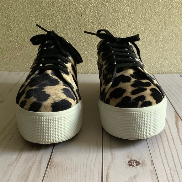 Superga| Velvet Animal Print Platform Sneakers Women’s Sz 9,5 Elevated Casual - Picture 5 of 9